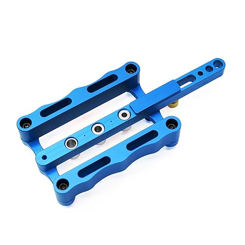 Self Centering Doweling Jig Punch Locator Dowel Jig Kit 1/4 3/8 5/16inch Drill Guide Sleeve Tool Blue