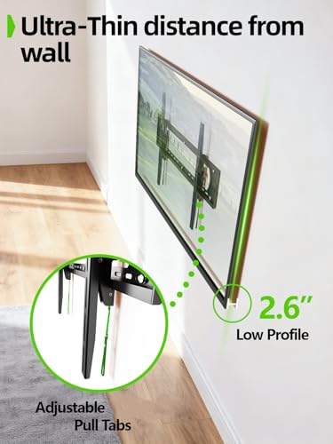 USX MOUNT Heavy Duty Tilting TV Wall Mount for 60-120" up to 220lb, Low Profile TV Mount Ultra Slim Wall Bracket fit 16-32" Studs, Max VESA 900x600 for 65 75 85 86 90 98 100 110inch Large Television - size: 50-120 inch