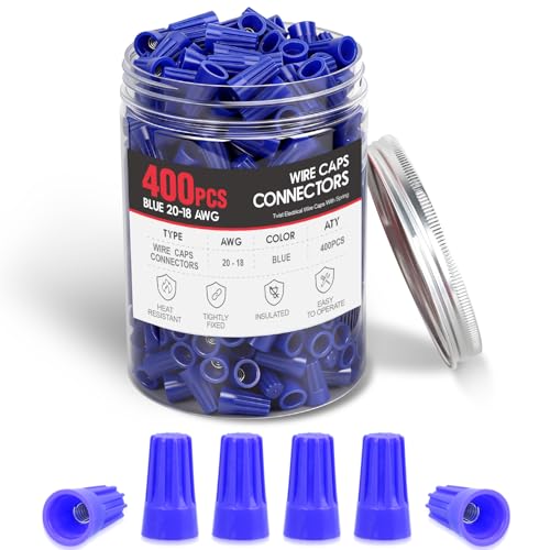 Nilight 400PCS Blue Wire Connectors Kit 20-18 AWG Electric Wire Caps - color: 400PCS 20-18# Wire Caps