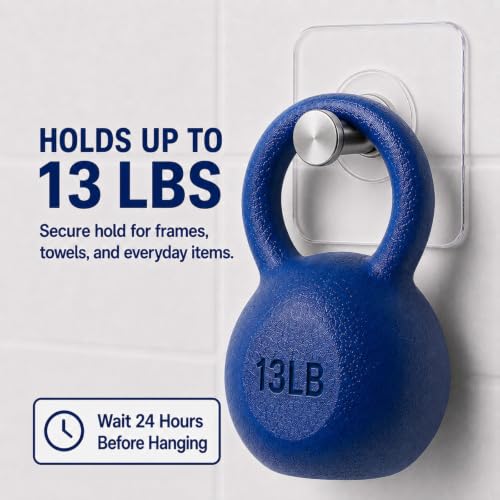 Picture Hangers Without Nails, 20 Pack, Clear Adhesive Hooks, Holds 13 lb - style: 20 Packs Picture Hangers Without Nails