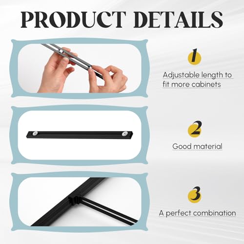 24 Pcs Metal Adjustable File Cabinet Rails Set Include 16 Hanging File Rail Clips 8 Cabinet Dividers Bars Suitable for Cabinets with Drawer Thickness Less Than 1/8 Inch(Black,10-18.5 Inch) - color: Black, size: 10-18.5 Inch