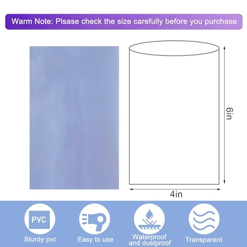 Shrink Wrap Bags, 400Pcs 4x 6 Inches Clear PVC Heat Seal Bags Film for Soap Sleeve Packaging, Bath Bomb,Jars,Gift,Tumbler for Homemade DIY Projects - size: 4x6 inches (400 pcs)
