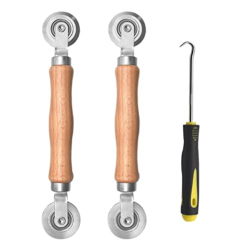 BAYTORY 3Pcs Screen Rolling Tool Kit for Installing Door Mesh Screens Window - style: Stainless Steel