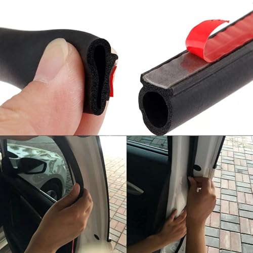 D-Shape Heavy Duty Weather Stripping 1/2"×7/16" Rubber Seal Weatherstrip Hollow with Bulb Door Gasket Strip(Self-Adhesive) for Automotive Truck RV Door Window Soundproof, 32FT | D-Shape Rubber Seal Weatherstrip(Self-Adhesive) Hollow with Bulb Door Gasket