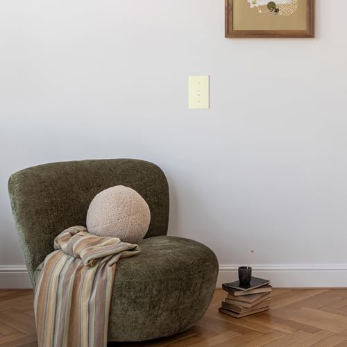 Bates- Light Switch Plates, 10 Pack, Light Almond, Light Switch Cover Plate, Single Switch Plate Cover - color: Light Almond, size: 10 Pack, Standard-Size