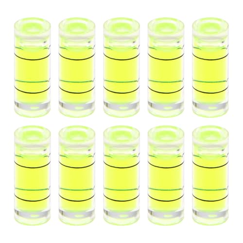 HARFINGTON 10pcs Small Cylindrical Bubble Level Vials 7x18mm PMMA Mini Horizontal Bubble Spirit Level Measuring Layout Tools for RV TV Picture Frame Hanging Tool Leveler - size: 7x18mm
