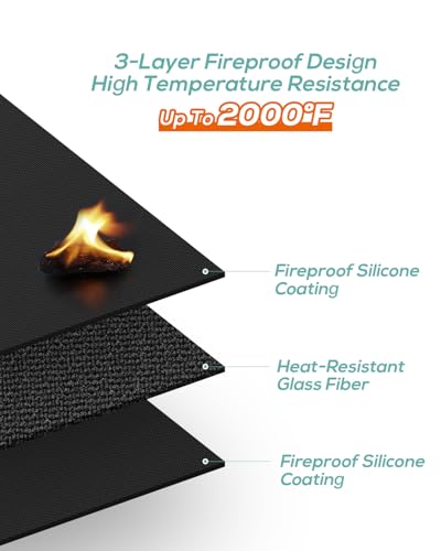 30 x 48inch Grill Mat for Outdoor Grill,Double-Sided Fireproof Grill Pad,Perfect for Outdoor Barbecue Spots,Fireproof, Waterproof, and Oilproof BBQ Protector for Decks and Patios - size: 30*48inch
