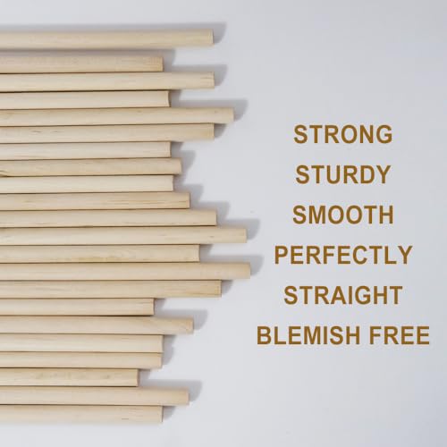 Kang&Chang 5/16 x 16 Inch Birch Dowel Rods, Round Hardwood Sticks, 20 Pack - size: 5/16" x 16" - 20 PCS