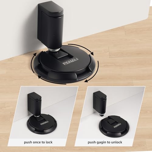 PANALI Magnetic Door Stopper, Windproof Door Stop, 1 Pack - color: Matt Black