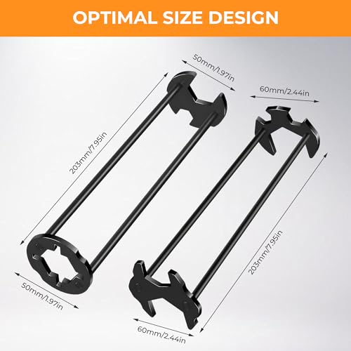 2Pcs Multifunctional Sink Wrench Set, 7 Sizes Basin Wrench Faucet Wrench, Under Sink Wrench Faucet Tool, Faucet Hose Spanner Sink Basin Wrench Four-Jaw Hex Wrench for Kitchen Bathroom Screws & Threads