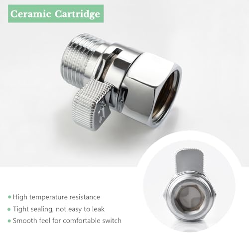 APLusee G 1/2 Water Flow Shut off Valve for Bathroom Shower Head, Chrome - color: Chrome