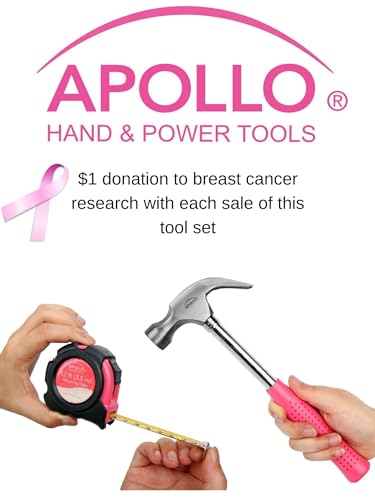 Apollo Tools 135 Piece Household Tool Set, Pink DT0773N1 - color: Pink, size: 135-Piece