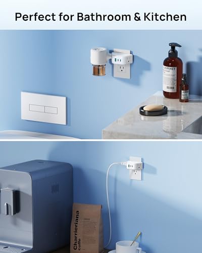 TROND Multi Plug Wall Outlet with USB C PD 20W, 2 AC Sockets - color: White, size: 2A2C1U & PD20W-3 Prong Plug,1 Pack