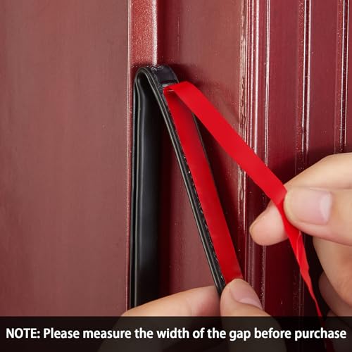 QDiShi Black Rubber D-Shape Weather Stripping Door Seal Strip 0.39x0.23 Inch, Self-Adhesive Soundproofing Gap Draft Stopper for Door Frame, Window, Noise Reduction(20FT)