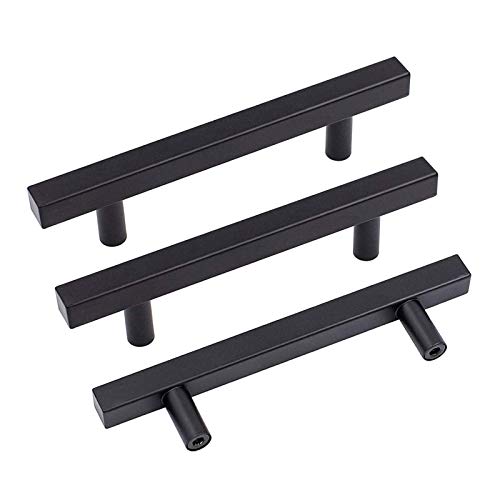 Goldenwarm 10 Pack 5 Inch Black Cabinet Handles Kitchen Drawer Pulls - color: Black, size: 5 Inch Hole Center