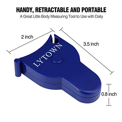 2PCS Body Measure Tape 60inch (150cm), Automatic Telescopic Tape Measure for Body Measurement & Weight Loss, Accurate Tape Measure for Tailor, Sewing, Fitness, Handcrafts, Clothes - color: Blue