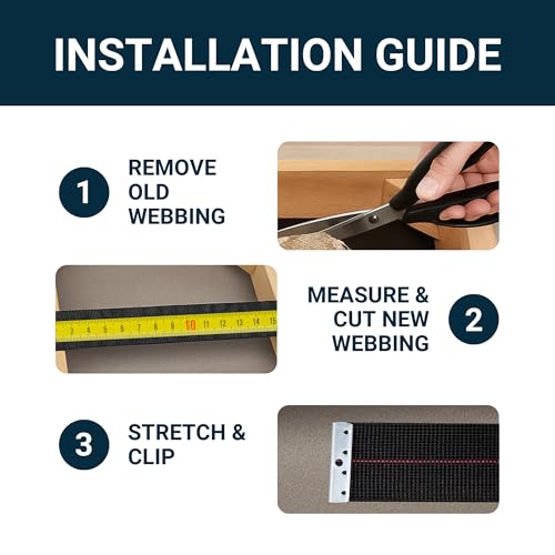 House2Home Elastic Furniture Webbing Roll, 3" x 40' Repair Support - size: 3" x 40' - 10% Stretch