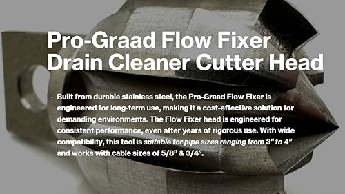 Flow Fixer Drain Cleaner Cutter Head 2-1/2", Ball, Slot, for 3" - 4" Pipes - style: 2.5" (for 3" to 4" Pipes) Drain Cleaner Cutter Head