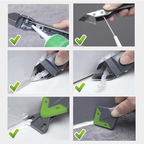 Caulking Tool 5 in 1, Caulk Remover & Sealant Finishing Tool, 10-Piece Kit