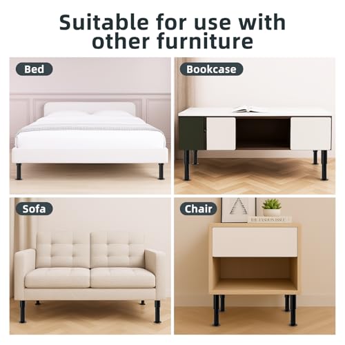 Adjustable 8-12 inch Bed Legs Metal Replacement Heavy Duty Leg M8 M10 Thread 6Pcs Support Leg for Adjustable Bed Frame, Sofa, Cupboard, Desk - size: 6Pcs