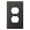 Amerelle 68DDB Manhattan Wallplate, 1 Duplex, Cast Metal, Distressed Aged Bronze, 1-Pack - size: 1 Duplex