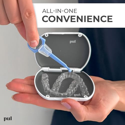 PUL Retainer Case for Invisalign & Clear Aligners - Slim Clear Aligner Case with Secure Magnetic Closure - Travel Retainer Holder for Invisalign Accessories, Mouth Guards & Dentures - White - color: White