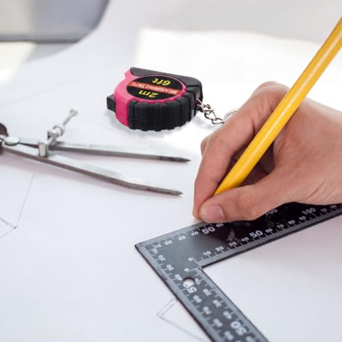 Kanayu 50 Pcs Pcs Mini Measuring Tape with Keychain, 6 ft, Rose Pink - color: Rose Pink, size: 6 ft