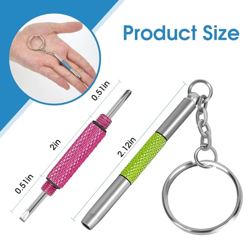 UNEAK Eyeglass Screwdriver Repair Kit Pink Green Yellow Red Blue Mini Glasses Screwdrivers Set Precision 3 in 1 Keychain, Sunglasses, Sunglass, Watch, Electronics, Eyeglasses, Flat Head, Phillips, Hex - color: Pink and Green and Yellow and Red and Blue