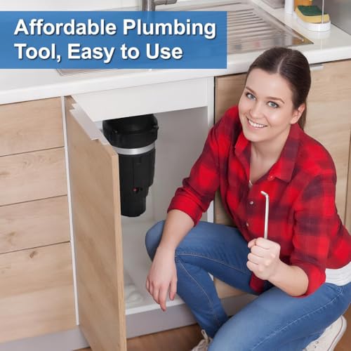 Garbage Disposal Wrench, Garbage Disposal Unjamming Allen Wrench Key Tool Compatible with Insinkerator Garbage Disposals (Silver)