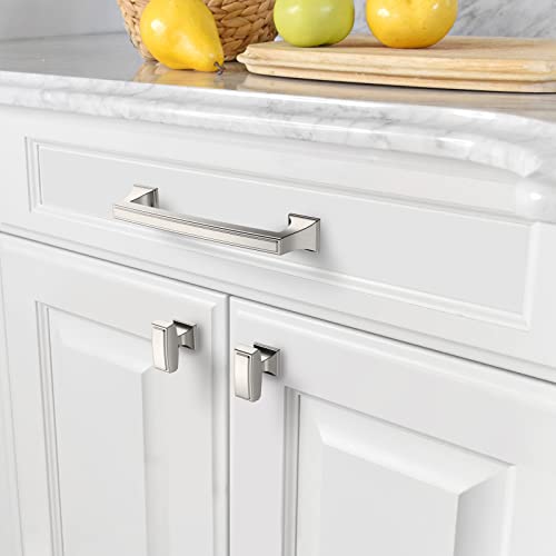 Amerdeco 10 Pack Brushed Satin Nickel Cabinet Pulls 5 Inch(128mm) Hole Center Cabinet Hardware Kitchen Cabinet Handles for Bathroom Drawer Pulls Dresser Pulls ZH0010 - color: Brushed Satin Nickel, size: 5"/128MM Hole Center