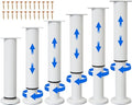 Adjustable Metal Cabinet Support Legs 7-12 In,White Furniture Feet Set of 6 - color: White, size: (6Pcs) 7.08-12.2 inch
