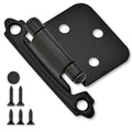 4 Pack 2 Pairs 1/2" Overlay Cabinet Door Hinges Matte Black Self Closing Kitchen Hinges Cupboard Variable Flush Hinge - color: 1/2" Overlay Matte Black, size: 4 Pack