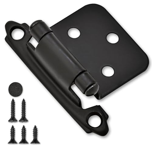 4 Pack 2 Pairs 1/2" Overlay Cabinet Door Hinges Matte Black Self Closing Kitchen Hinges Cupboard Variable Flush Hinge - color: 1/2" Overlay Matte Black, size: 4 Pack