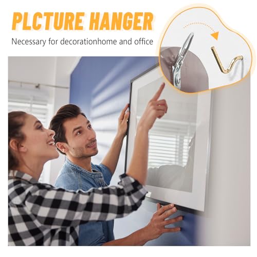 FURHUA 20pcs Aeneous Super Hook Picture Hangers and Office Pack, Drywall Hooks for Hanging Pictures, Wall Hooks, Picture Hangers, Picture Hanging Kit，Hang Art, Clock, Shelves, Mirrors - style: Aeneous