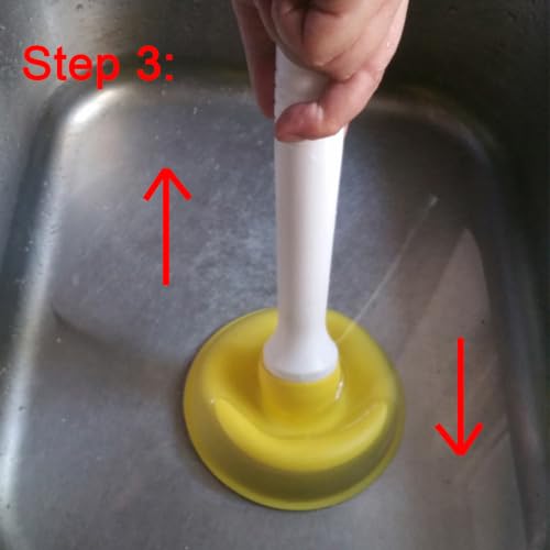 Drain Plunger, Mini Sink Unclogger, Small 4-Inch Clog Remover - color: Blue + Yellow