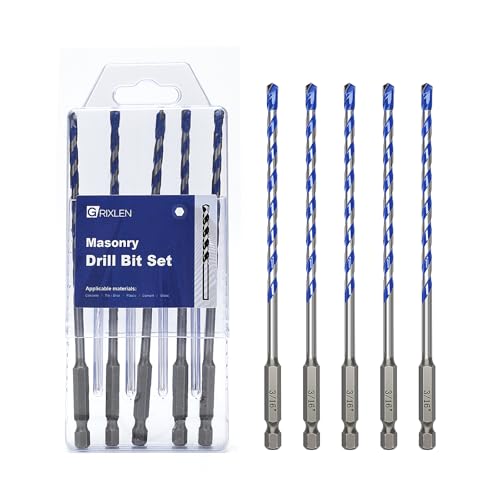 5 Pack 3/16 inch Concrete Drill Bit Set,Masonry Drill Bit Set - style: 3/16"（5 Pcs）