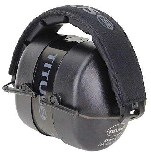 TITUS 3 Series, Onyx 37 Original Highest NRR Noise Reduction Earmuffs - color: Black (Premium Band / Earmuffs Only)