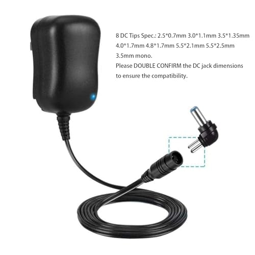 Belker 12W Universal 3V 4.5V 5V 6V 7.5V 9V 12V AC DC Adapter with 8 Tips