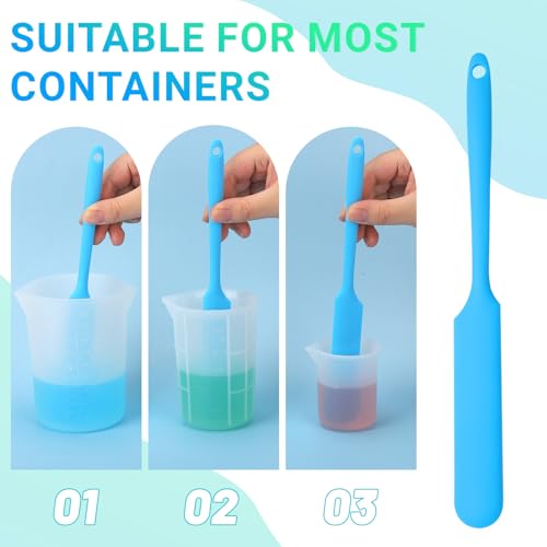 Gartful 6PCS Silicone Spatula Sticks, Non-Stick Epoxy Resin Mixing Sticks Scraper Tools, Reusable Stirring Rods for Resin, Paint, Waxing, Liquid, Arts Crafts Supplies, Facial Mask, Blue - color: Blue, size: Large
