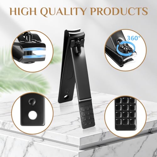 MINKINH Manicure Set Professional Nail Clipper Kit-26 Pieces for Men, Black | Stainless Steel Manicure Kit,Nail Care Tools with Luxurious Travel Case Nail Grooming Kit Gift for Husband Boyfriend Parent - color: Black