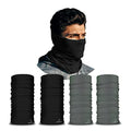 ARMORAY Neck Gaiter Face Mask - 4 Pack Reusable & Washable Cloth Face Cover - color: Black + Gray (4 Pack)