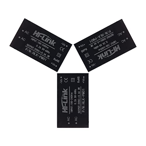 Mini Step-Down Power Supply, Intelligent Home Switching DC Power Module AC DC Isolated Power Module 220v to 5v, HLK PM01 AC DC Converter 220V to 5V（3PCS） - style: HLK-PM01