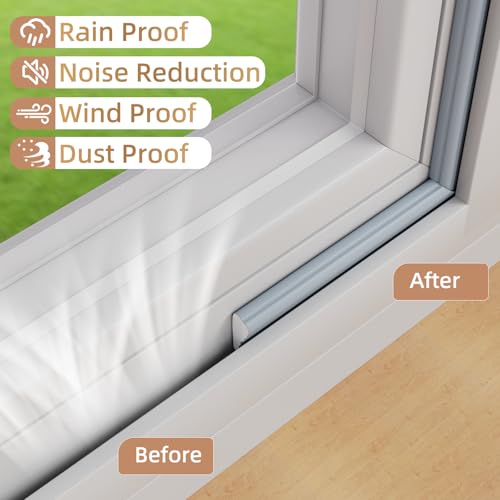 Kneelisa 196” Wedge-Shape Foam Window Weather Stripping Door Seal - color: Gray, size: 196"