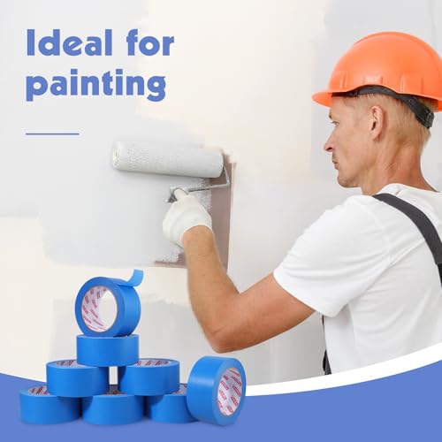 8 Rolls Painters Tape 2 Inch Wide Blue Painters Tape for Wall Painting - size: 8rolls/2in（L)