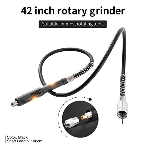 42 Inch Flexible Flex Shaft Extension Cord, Universal Rotary Grinder Tool Universal Collets Electric Grinding Accessories Extension Cords Multi-Purpose Mini Die Grinder Rotary Tool Accessory