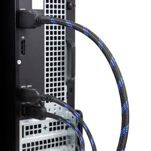 25ft PET Expandable Braided Cable Sleeve 1/6inch(4mm) Pet Braided Cable Sleeve for Audio Video Device Wire Automotive Wire (Black Blue) - color: Black Blue, size: 4mm"(1/6 inch)