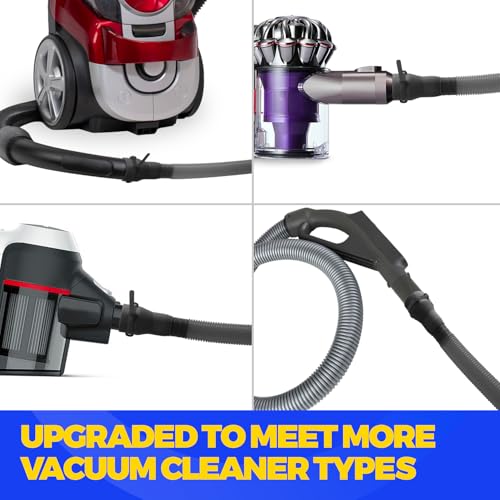 Holikme Dryer Vent Cleaner Kit, Vacuum Hose Attachment, 2-Piece, Black | Adjustable Cable Tie for Easy Attachment, Flexible Lint Brush Removes Lint from Dryer Lint Screens and Tight Spaces - color: Black