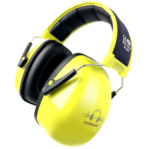 SAFEBUILDER Ear Protection Ear muffs Noise Reduction NRR 28dB Adjustable Hearing Protection for Working Mowing SK-06P - color: Yellow