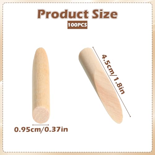 JJUNW 100 Pcs Solid Wood Pocket Hole Plugs, 3/8-Inch Diameter Pocket Hole Jigs Wooden Plugs, Pockets Screw for Pockets Holes Jig Woodworking Tool, Pine Wood Plug for Jig Accessories