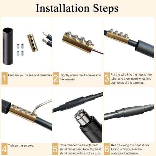 GRZWAYS 6 8 10 AWG Gauge Wire Connector Nut Kit, Copper Connection Terminal - style: 10 sets